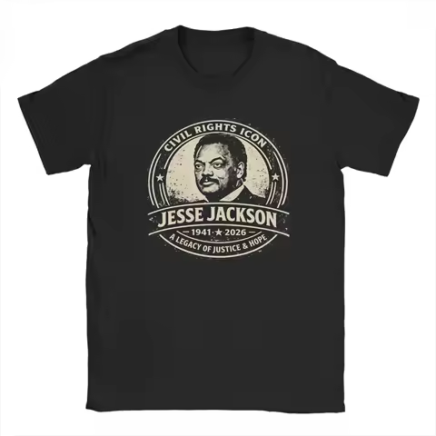 Jesse Jackson T-Shirts Men Funny 100% Cotton Tees Crewneck Short Sleeve T Shirt Gift Idea Clothing
