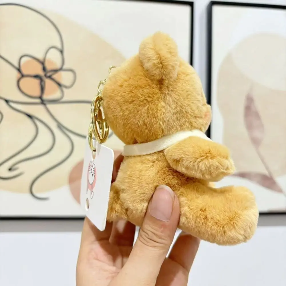 DIY Trinket Cute Cartoon Bear Plush Keychain Plush Bear Doll Soft Doll Plush Pendant Plush Animal Keyring Birthday Presents