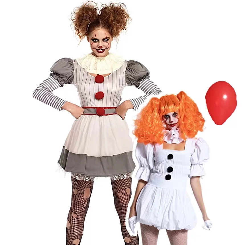 

Fantasia De Palhaço De Halloween COSplay Mascarado Bola Feminina Vestido Adulto Traje De Festa