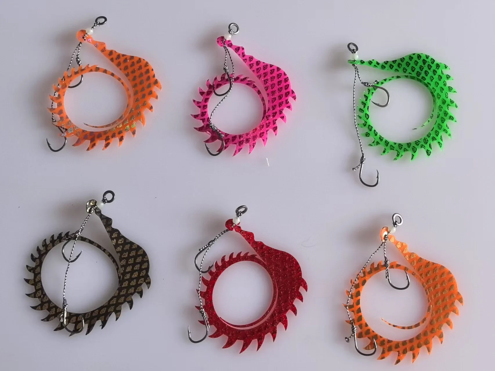 

50PCS Silicone Skirt Jig Replacement Twin Hook Slider Rig Spare Hooks Assist Hook Trailer Lure Octopus Mimicking Set Size #13
