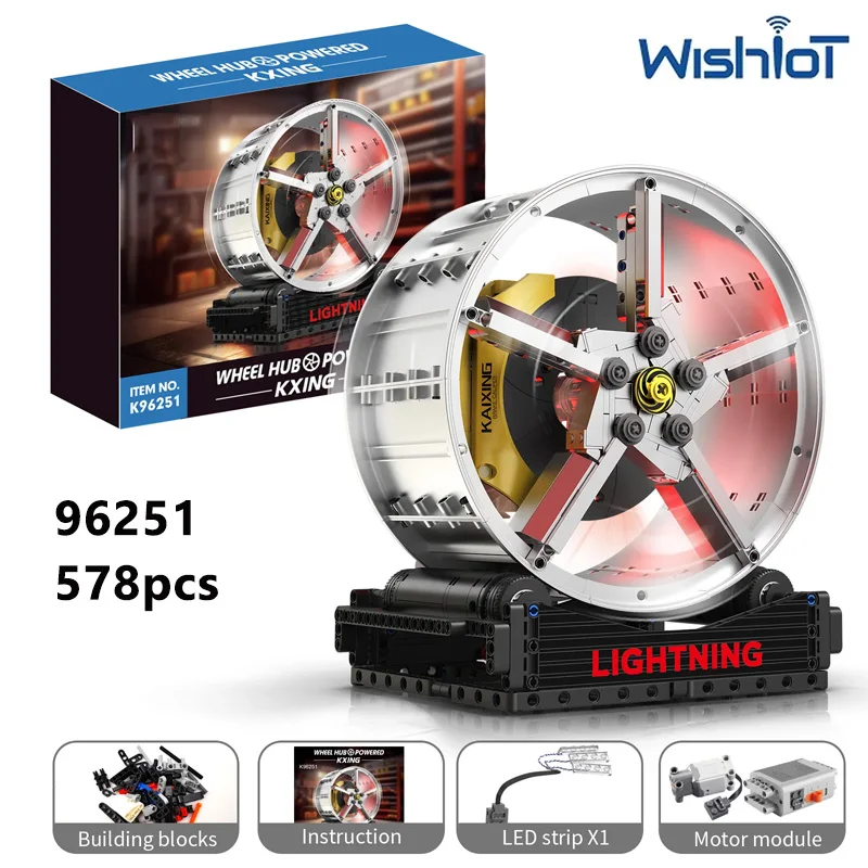 

Simulation Sports Car Wheel Hub Model Building Blocks With Motor Driven 578pcs 96251 Assembly Collectible Puzzle MOC Bricks Toys