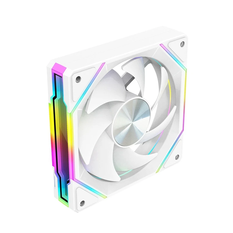 Mirror Fan RGB 120Mm High Airflow PC Fans Ultra-Quiet PWM Speed Control Enhanced Airflow Without Controller-B12B