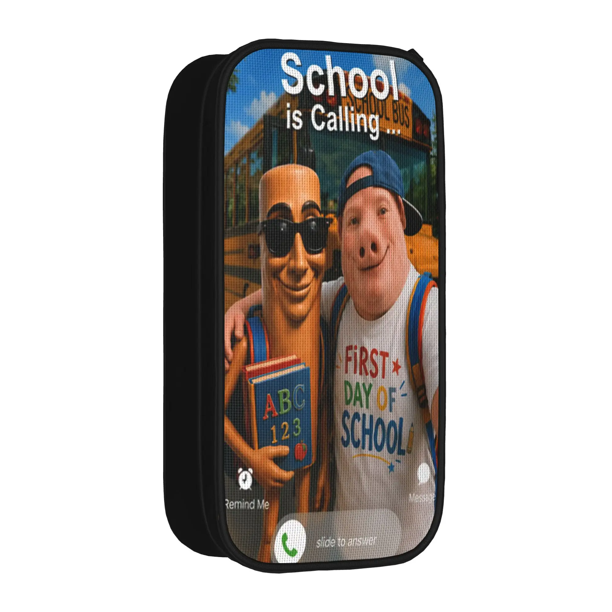 John Pork and Tung Tung Tung Sahur Back to School is Calling Pencil Case Kids Cool Pencil Box Custom Back To School Pencil Cases