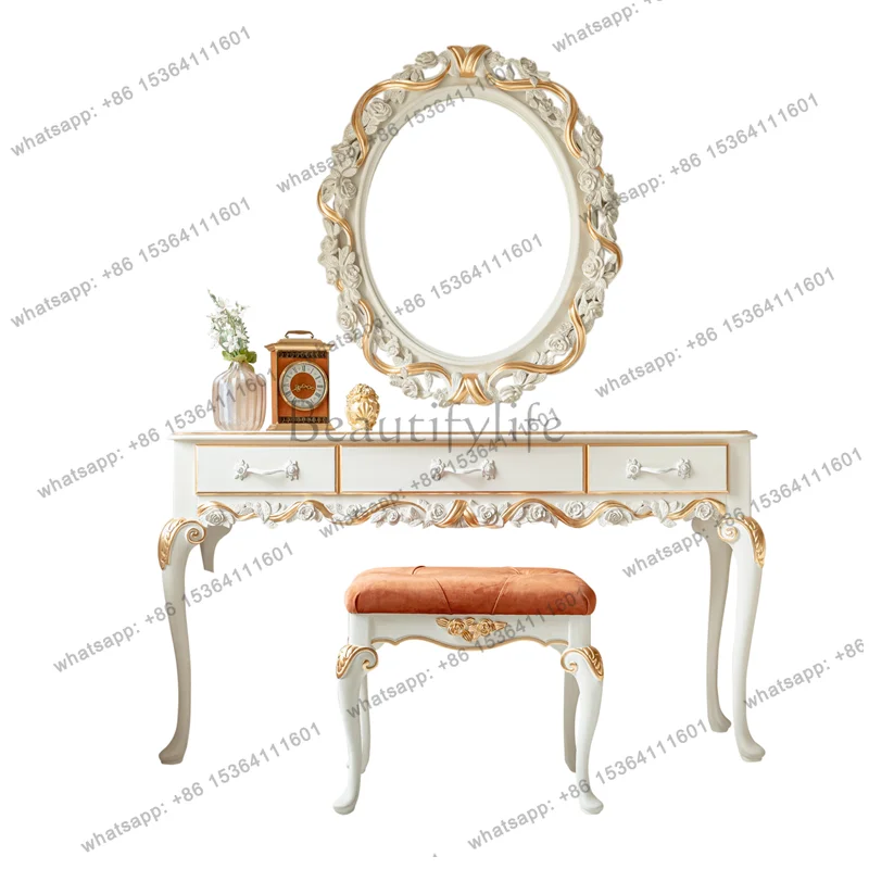 

French fashion dressing table, villa model house, high-end dressing table complete set