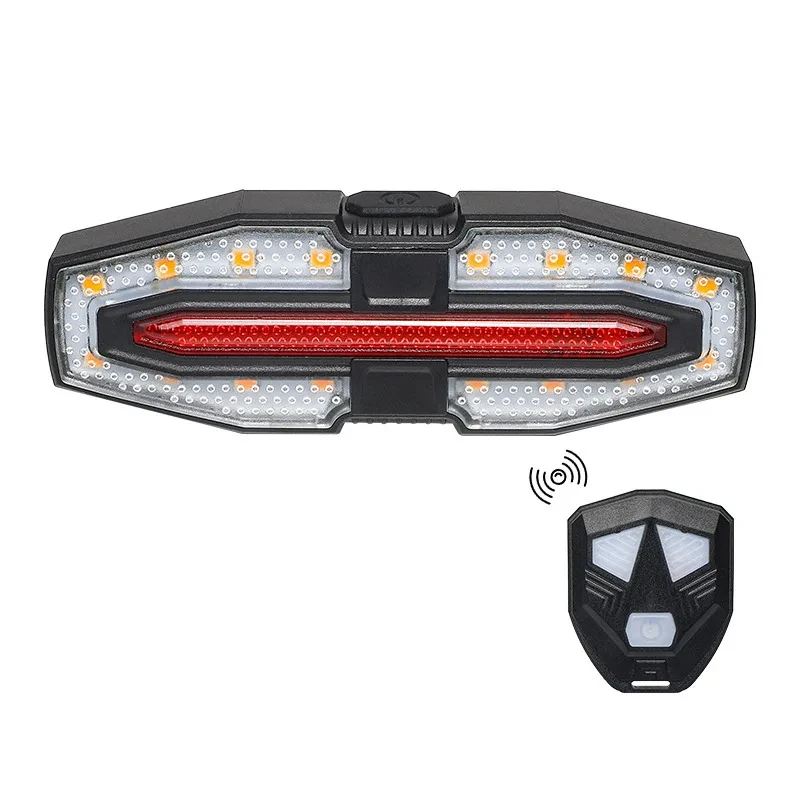 USB Rechargeable Bike Taillight Turn Signal Brake Warning Light Waterproof Remote Control Bicycle Rear Light Cycling Safet