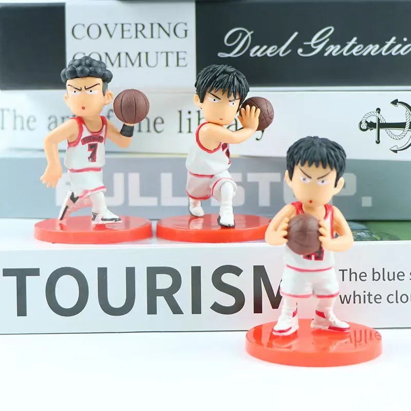 5pcs SLAM DUNK Anime Figure Sakuragi Hanamichi Rukawa Kaede Akagi Takenori Action Figures Model Dolls Kids Toys Cake Decoration