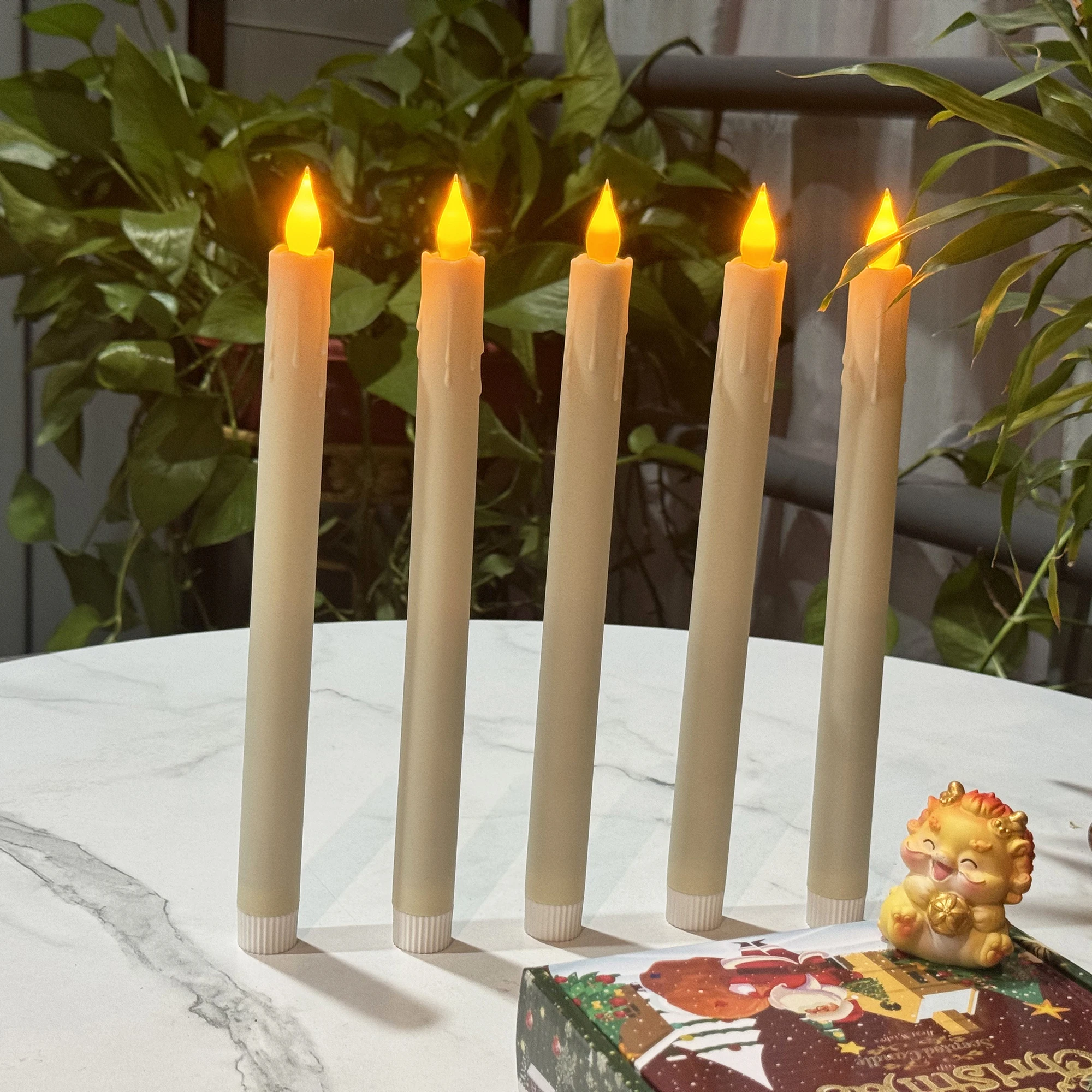 6 قطعة شمعة إلكترونية قضيب بلاستيكي الشمع LED شمعة ضوء بطارية التحكم عن بعد عيد ميلاد مأدبة الزفاف الديكور