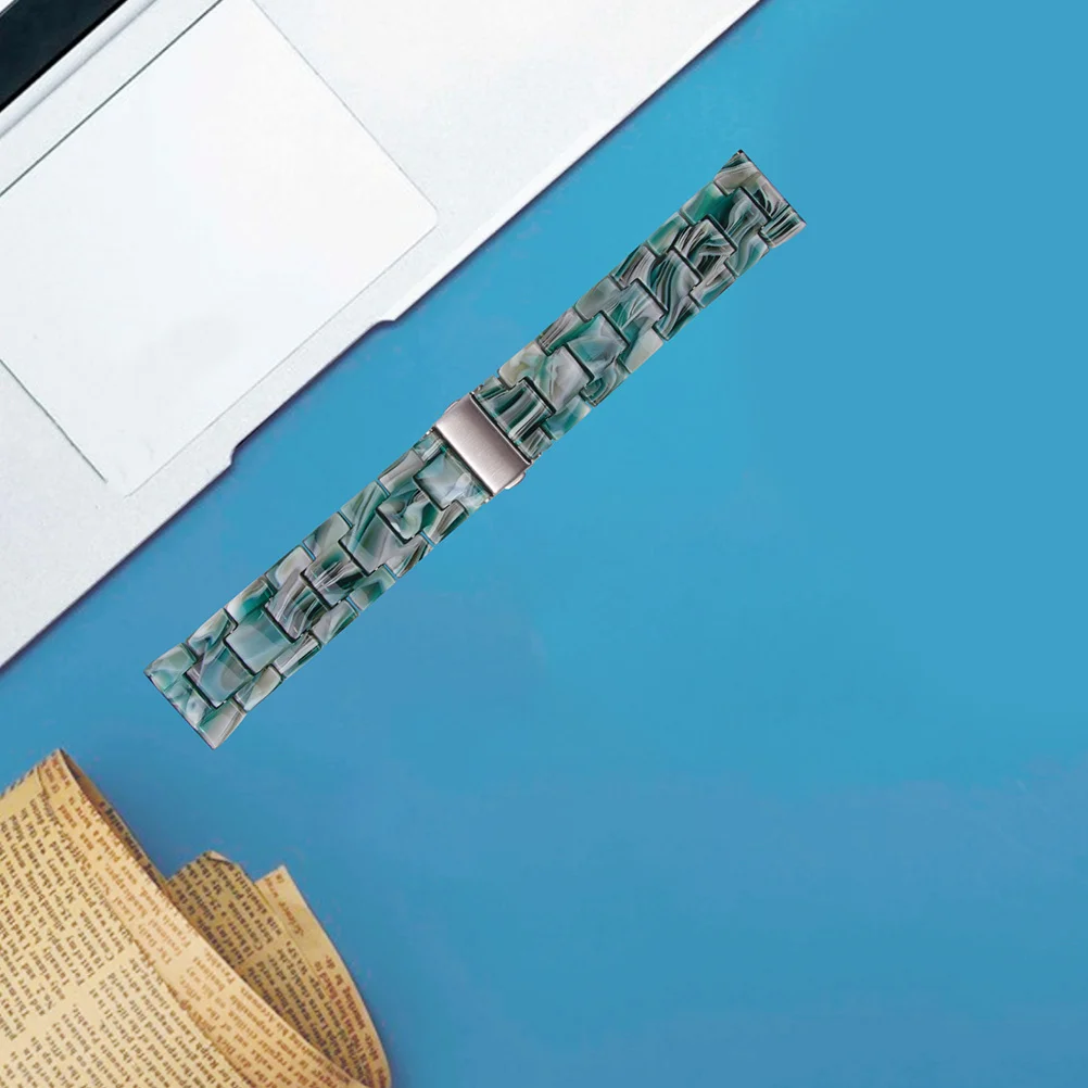 

Resin Watch Band Double Button Folding Heat Water Resistant Replacement Watch Strap For Decorative Wristband Smart Wearable