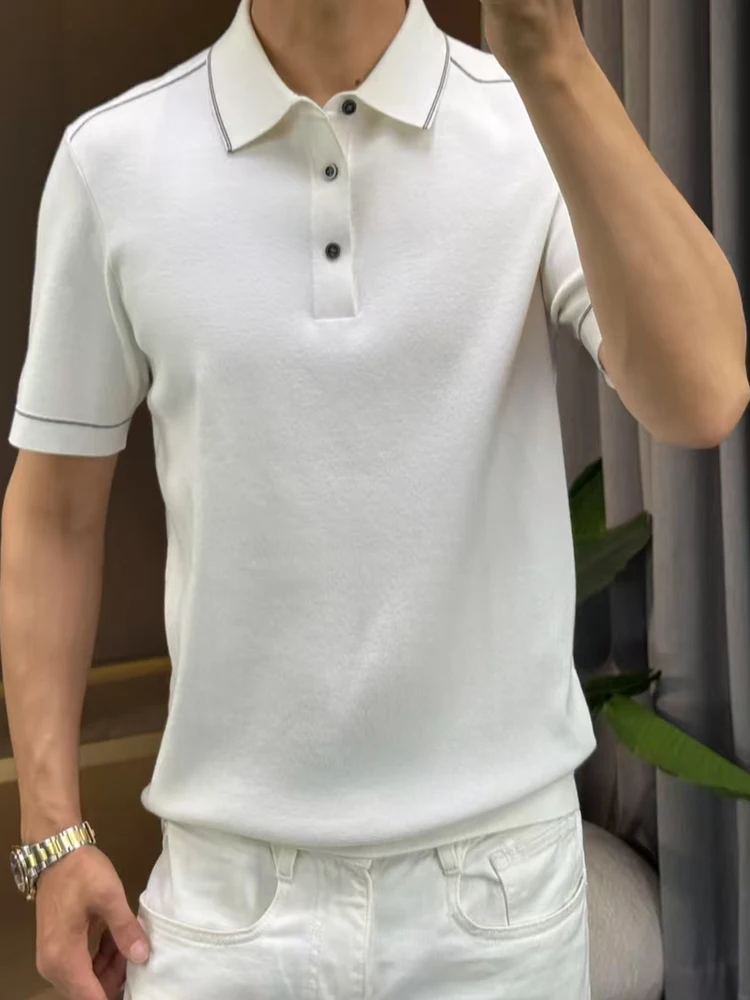 

Faionable Casual High-Quali Knitted ort-Sve irt for Men Autumn Winter New Arrival Sli Premium Feel Trendy...