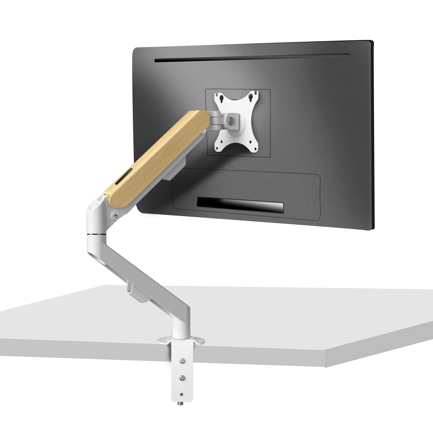 

HILLPORT 17-34" Gas Spring Desktop White Monitor Arm Holder Full Motion Mount Soport LCD LED TV Mount Stand PC Support M5-M
