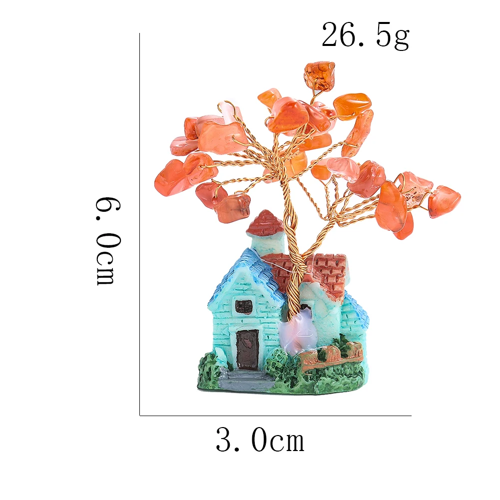 Natürliche Quarz Kristall Baum des Lebens Haus Miniaturen Mineral Heilung Glücks geld Baum Fee Garten Mikro landschaft Wohnkultur