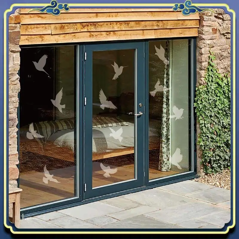 A56P-Bird Anti-Collision Window Stickers White Removable Window Stickers Crash Bird Sticker Anticollision