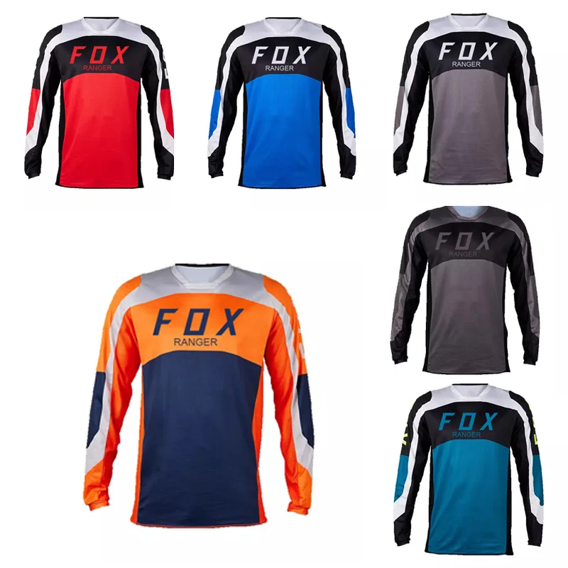 

Men's motorcycle off-road T-shirt, descent sports shirt, bat fox, off-road vehicle, endurance, quick drying bicycle sports shirt