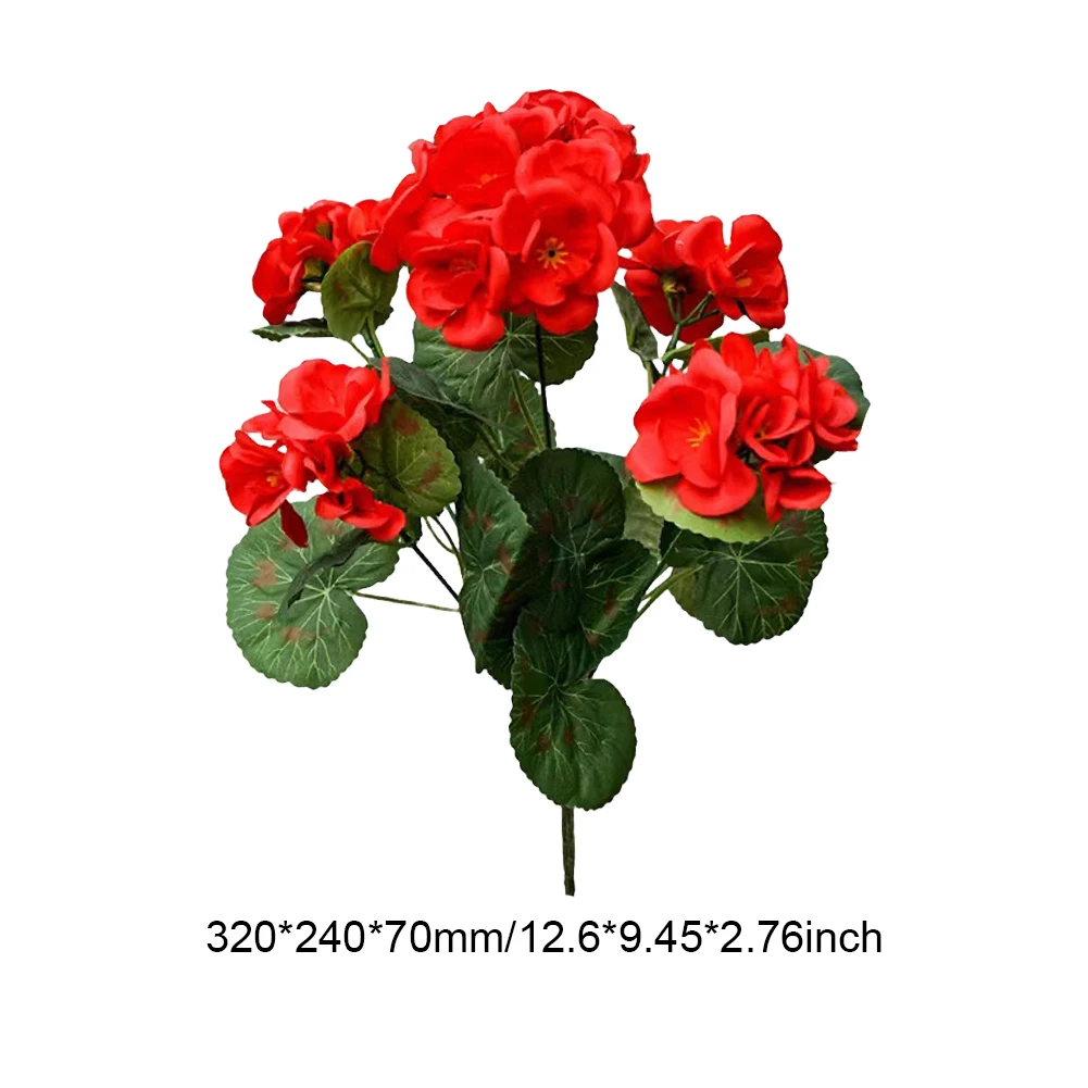 2/4 Stück 12,6 Zoll Künstliche Pflanze Seiden-Begonien-Blume Geranien UV-Beständig Vliesstoff Kunstblumen für Garten Bonsai Blumendekoration – Detail 23