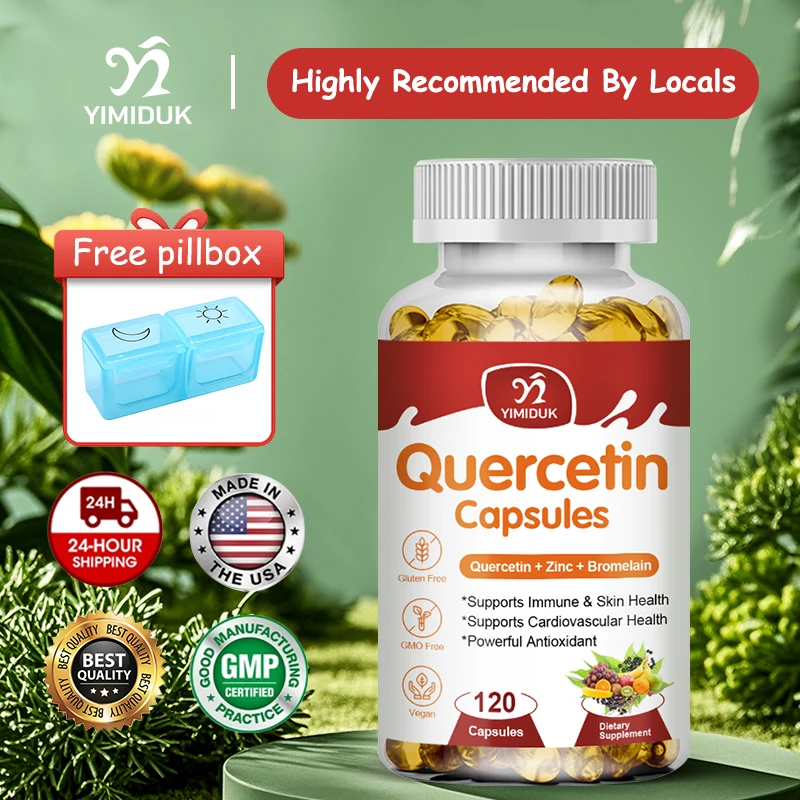 

Yimiduk Quercetin Capsules, Support Immune & Skin Health, Cardiovascular Health, Powerful Antioxidant, Encourage Healthy Aging