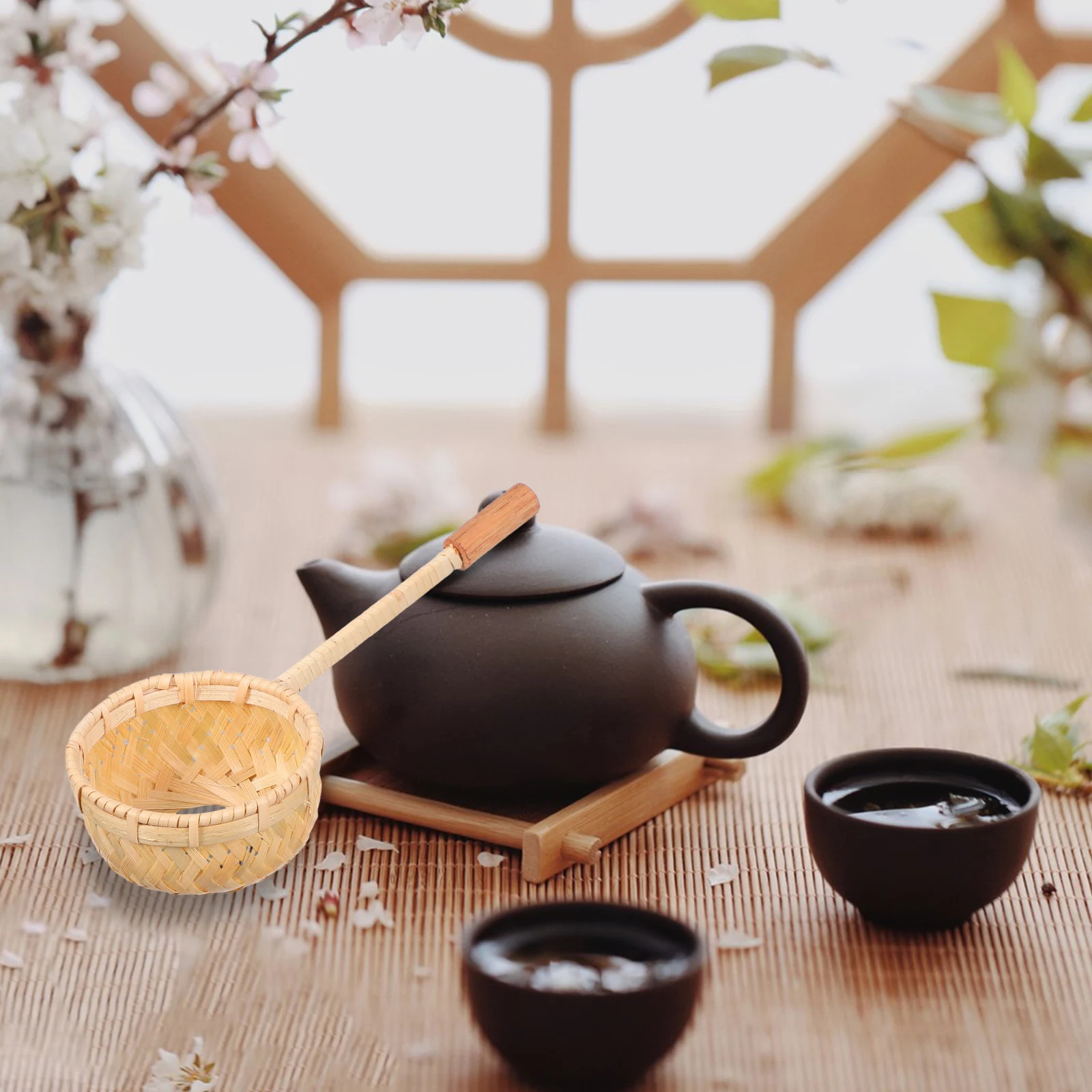 

Bamboo Handheld Infuser Filter for Tea Room Supplies Leaf Tea Leaf Steeper Steeper Portable Kitchen Strainer Tool