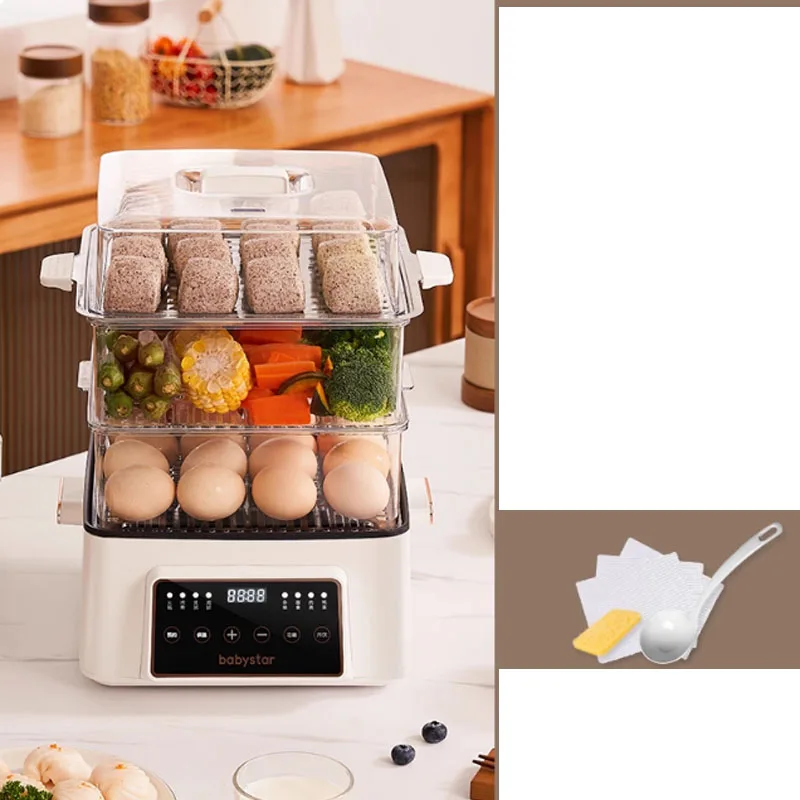 

Stainless steel steamer, electric steamer, stew and boil integrated electric hot pot, three-layer fully automatic steamer, break