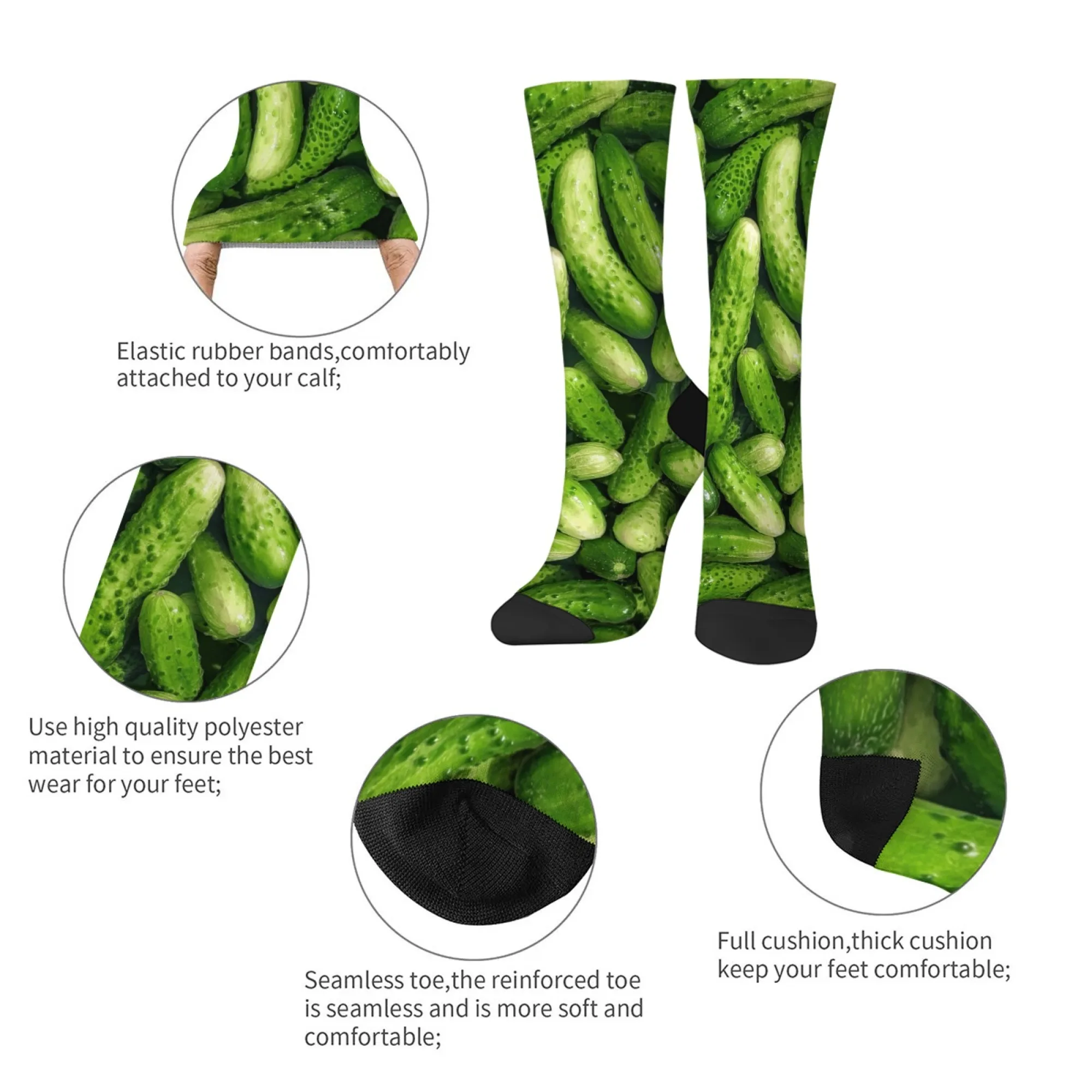 Novelty funny cucumber socks unisex comfortable fashion personality happy socks soft breathable non-slip leisure sports outdoor