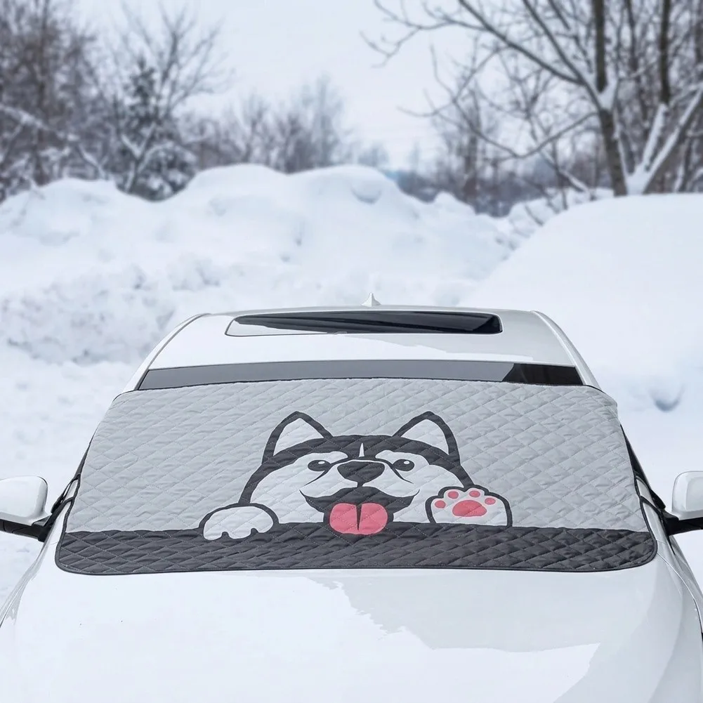 Thickened Car Windshield Cover Winter Snow Frost UV Sunshade Aluminum Film PP Cotton Non Woven 2.4m Rear Width Design
