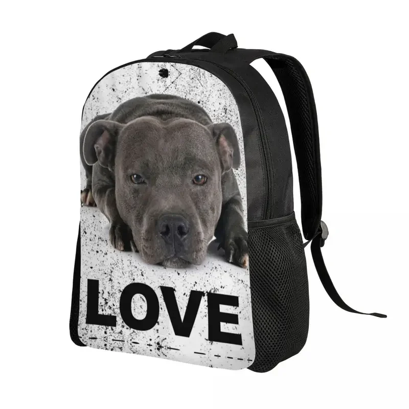 3D-Druck niedlichen Stafford shire Bull Terrier Hund Liebe Rucksack für Tier College School Reisetaschen Bücher tasche passt 15 Zoll Laptop