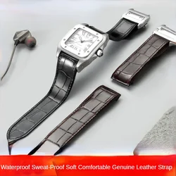 Genuine Leather Watch Strap for Cartier Sandoz Sandos100 Sandtosca Ribo Watchband Men's Women's Watch Band Accessories 20mm 23mm