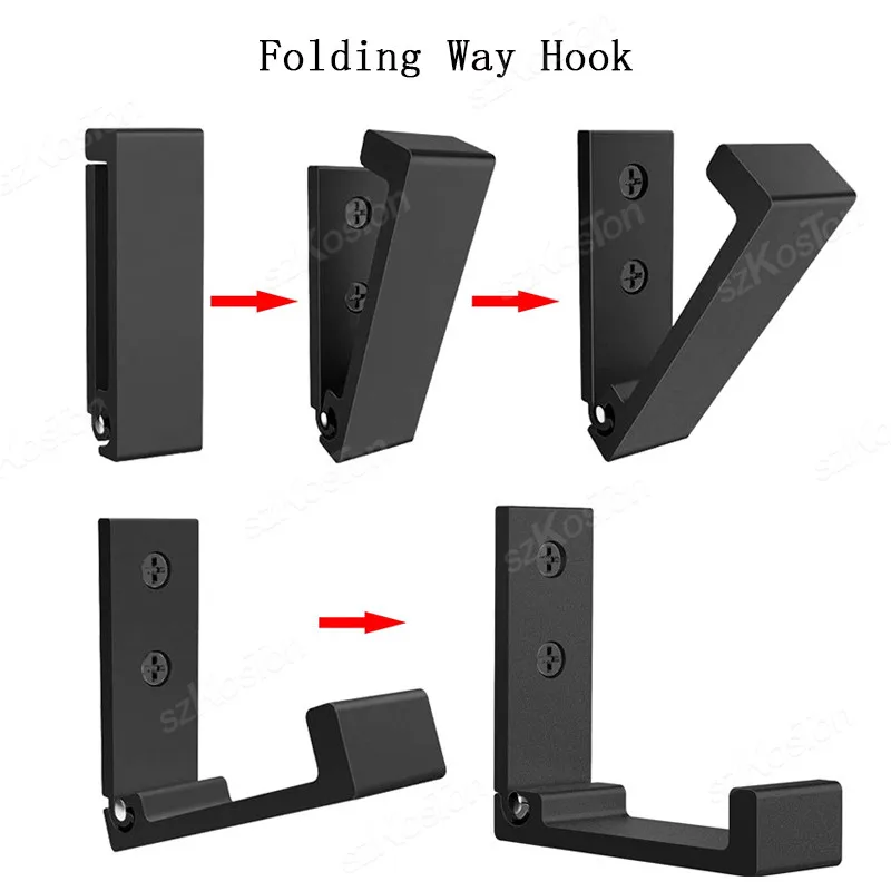 1/5/10pcs Folding Hooks Wall Door Clothes Hooks Aluminum Alloy Rustproof Wall Hanger Clothes Coat Towel Coat Hooks