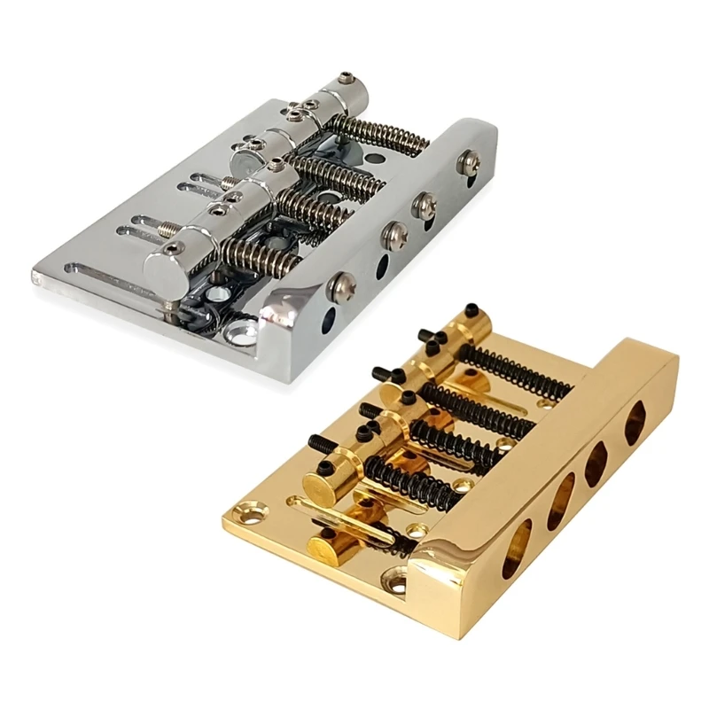 

4 Strings Hardtail Bridge, Bass Bridge Saddles 4 Saddles Hardtail Zinc Alloy Tailpiece Electric Bass Bridge Replacements