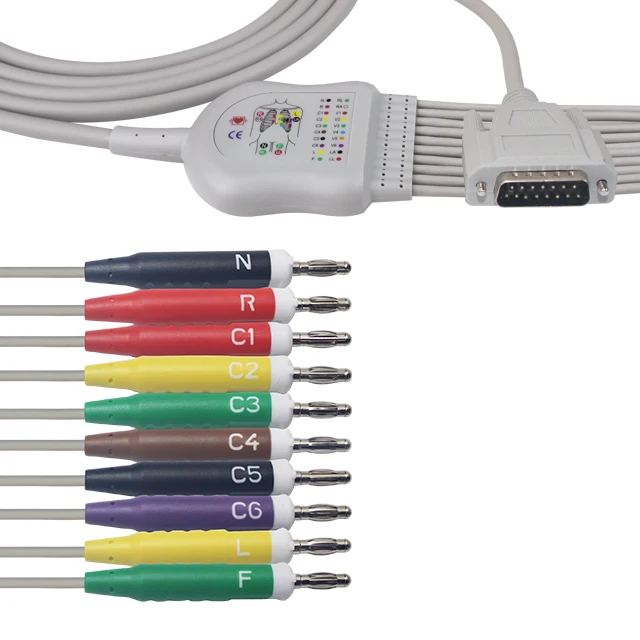 10 Lead Banana Plug ECG Cable Compatible with BJ-902D Patient Monitors Connect Wire