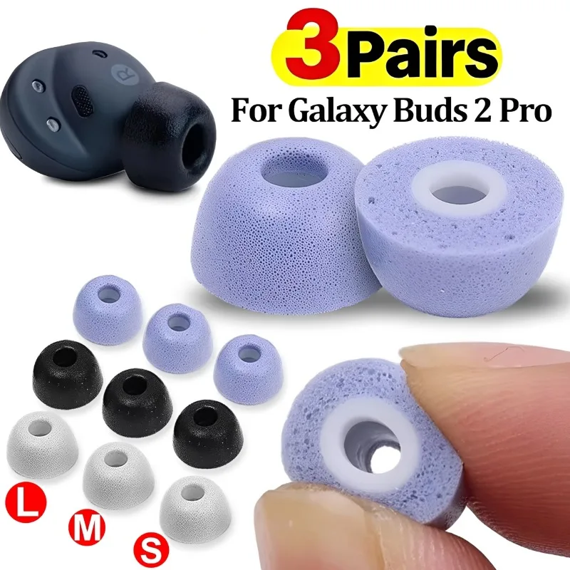 1/2/3 Paar Memory-Schaum-Ohrstöpsel für Samsung Galaxy Buds 2 Pro Rutschfeste Ersatz-Ohrstöpsel Ohrpolster Kappen Zubehör L