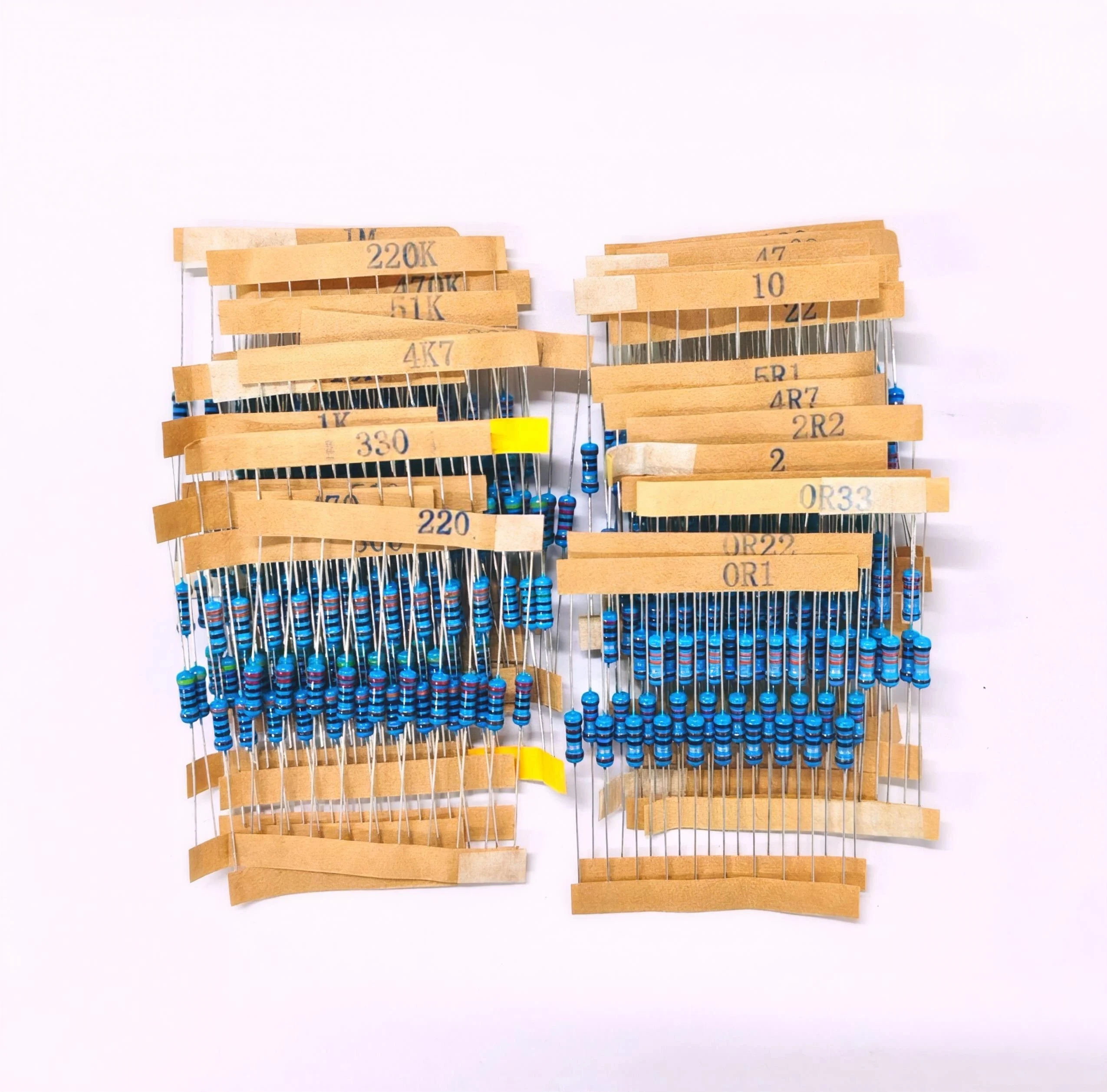 300 قطعة/صندوق 1% المقاوم مجموعة المقاومة 1/2 واط المعادن فيلم المقاومات عدة 0.1Ohm ~ 1 متر أوم 30 القيم مجموعة المكونات الإلكترونية