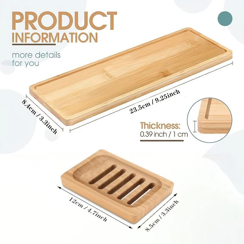 Bamboo Soap Dish & Tray Set 6