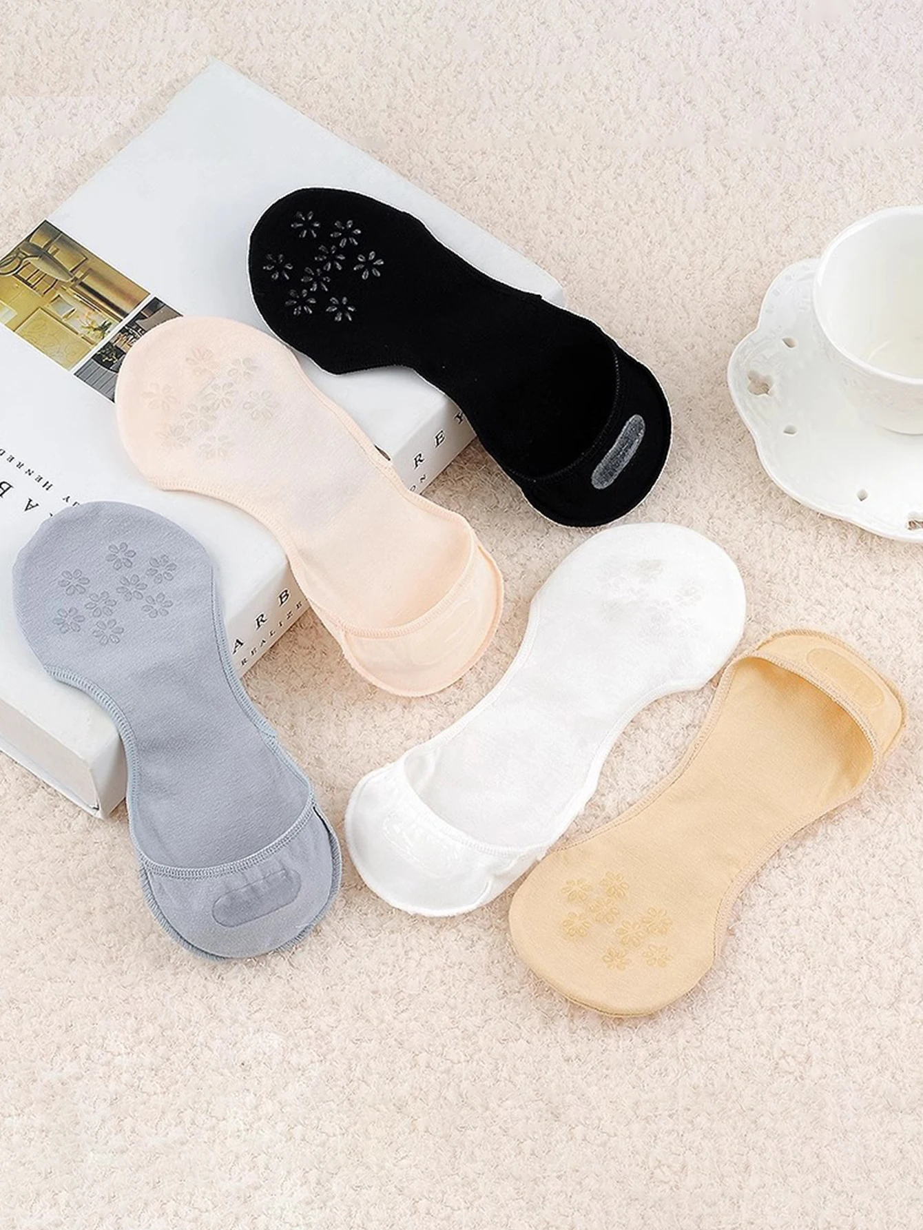Women's Boat Socks Invisible Non-Slip Silicone Grip Low Cut Thin Breathable Socks for High Heels Summer No Show Socks