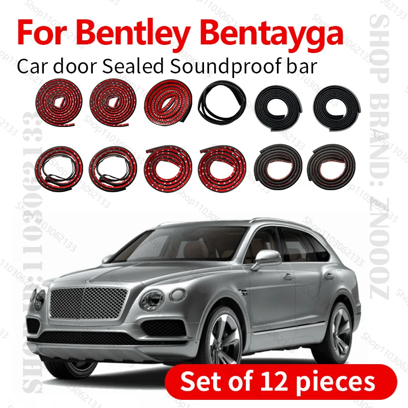 

For Bentley Bentayga Car Door Seal Strip Rubber Double Layer Sealing Protector Soundproof Strip Dustproof Seal Strip 12PCS Set