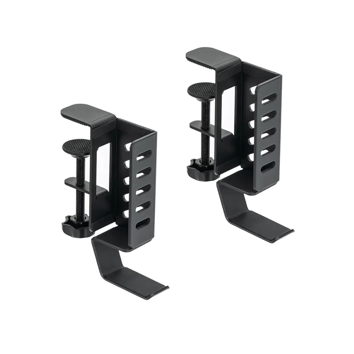 حامل كمبيوتر محمول عمودي من جانب المكتب، حامل كمبيوتر محمول بدون مثقاب، حامل كمبيوتر محمول معلق لجانب المكتب، مشبك على المكتب باللون الأسود