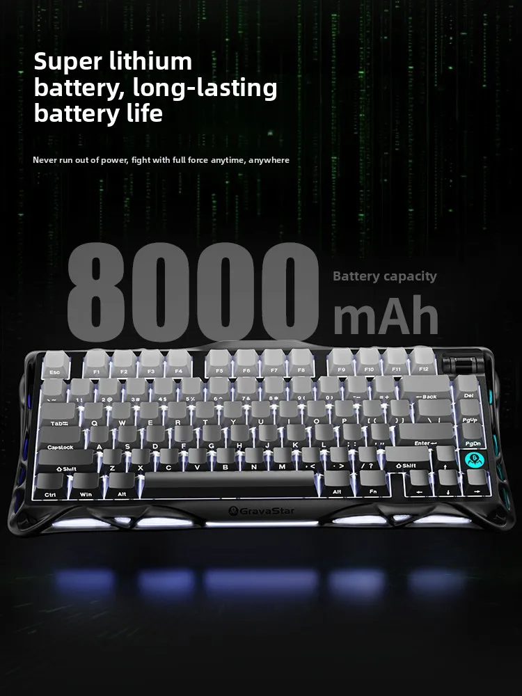 Gravastar Mercury K1 Gradient White Wireless Mechanical Keyboard Set With M1 M2 Mouse Bluetooth RGB Gamer Keyboard Mouse Set