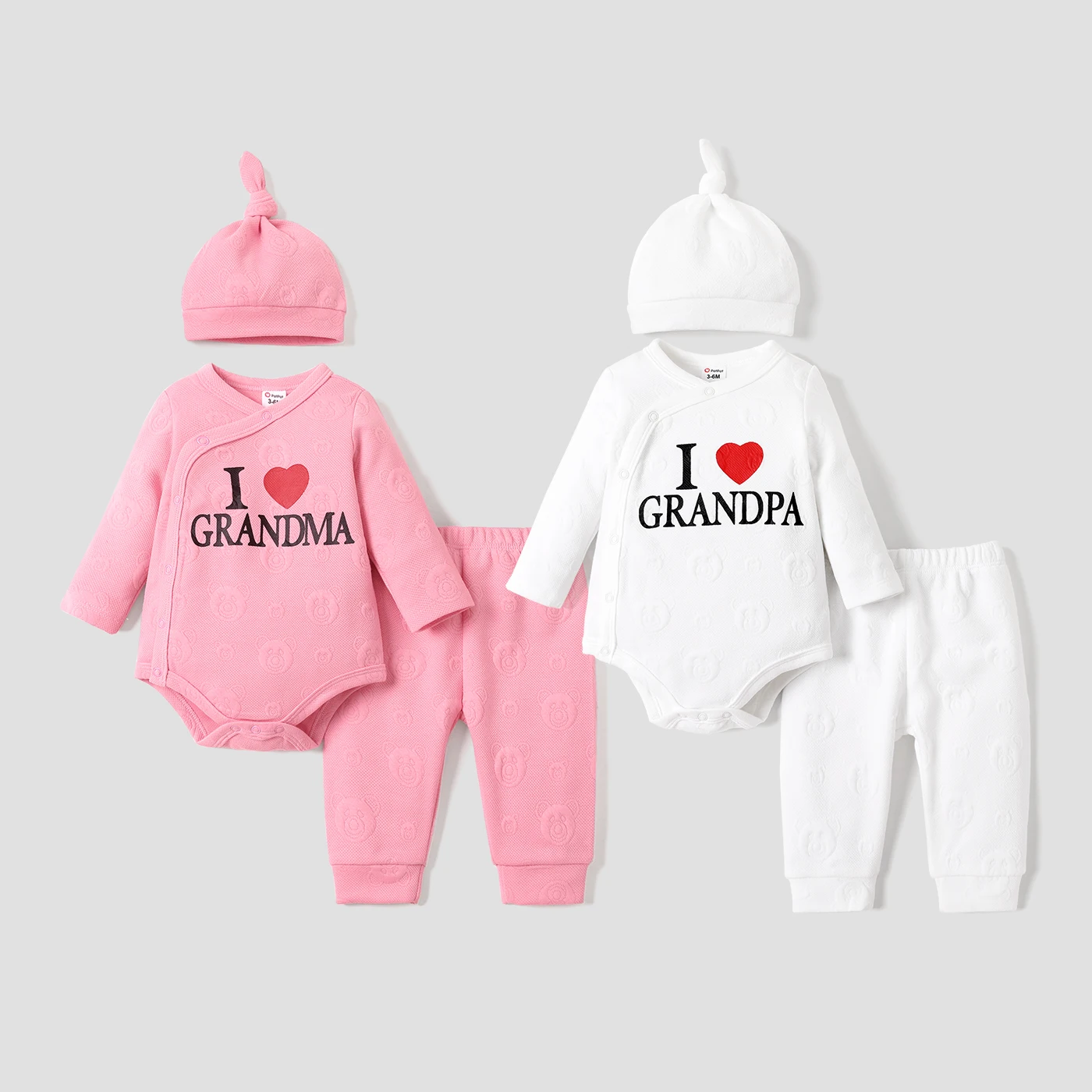 PatPat 3pcs Baby Girl/Boy Medium Thick Long Sleeve Childlike Letter Design  Set