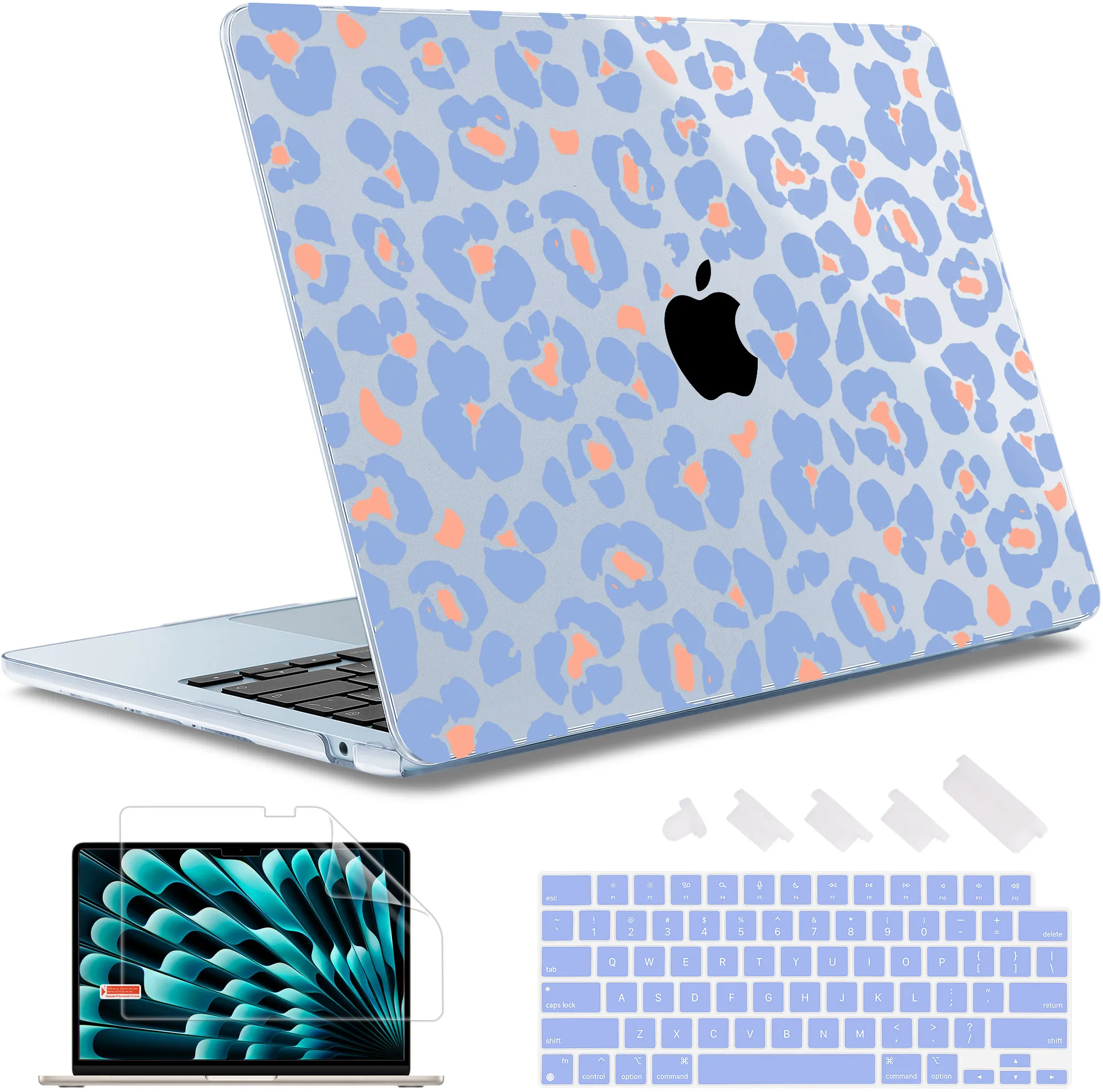 

Small Wildflowers blue print hard case for MacBook 2025 M4 Air 13 A2681 A3113 A3240 Air 15 A2941 A3114 A3241 2022 2023 2024 Case
