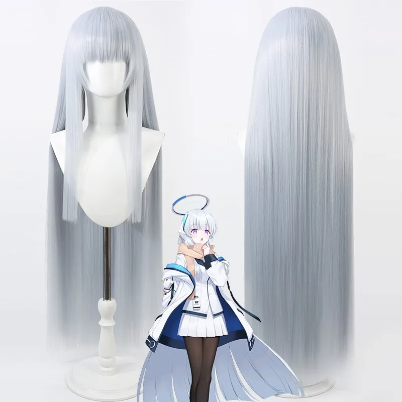 

Game Blue Archive Ushio Noa Cosplay Wig Long Light Blue Heat Resistant Synthetic Hair Halloween Party Role Play Wig+ Free Cap