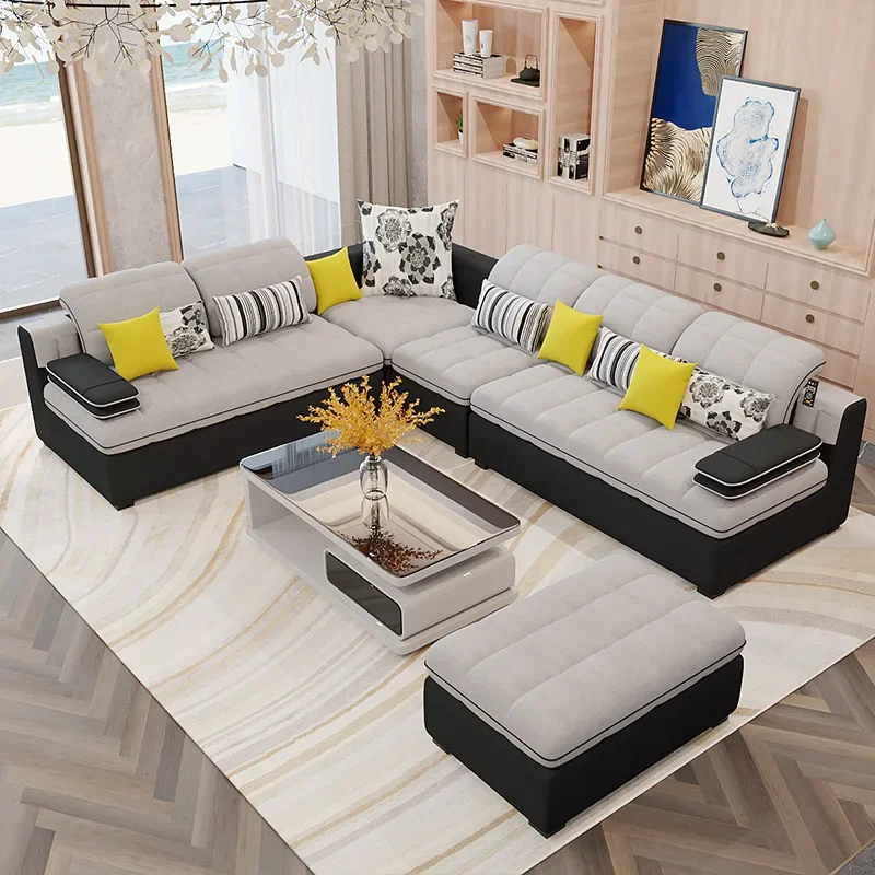 

Modern Simple Fabric living room sofa set Large and Small Unit Type Technology Combination Whole furniture sofa