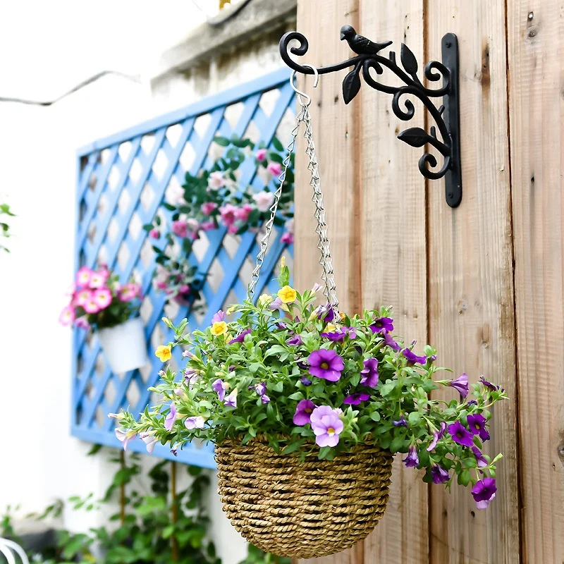 Hanging Plant Hook Cast Iron Flower Basket Hooks Bracket Hanger for Bird Feeder Lantern Planters Pots Wind Chimes