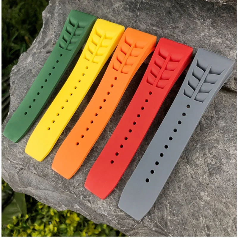 Men\'s Silicone Watch Strap for Richard Mille Red Black Green Gray Blue Yellow Orange Rubber Watch Band Accessories 25mm-20mm