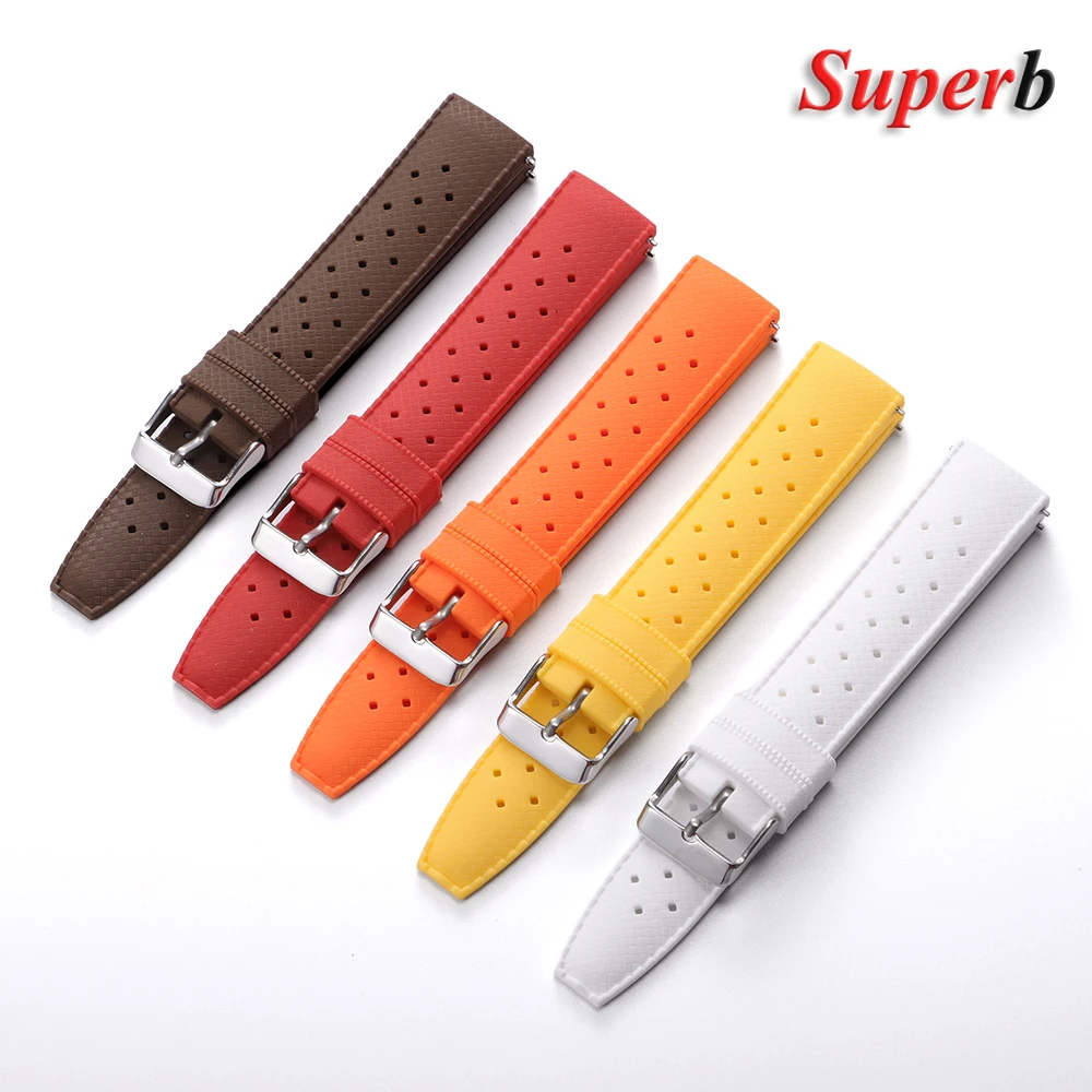 الإفراج السريع قسط الاستوائية حزام ساعة مطاطي 20 مللي متر 22 مللي متر الرجال النساء العصابات العالمية ل Omgea ل Seiko لأساور أوريس