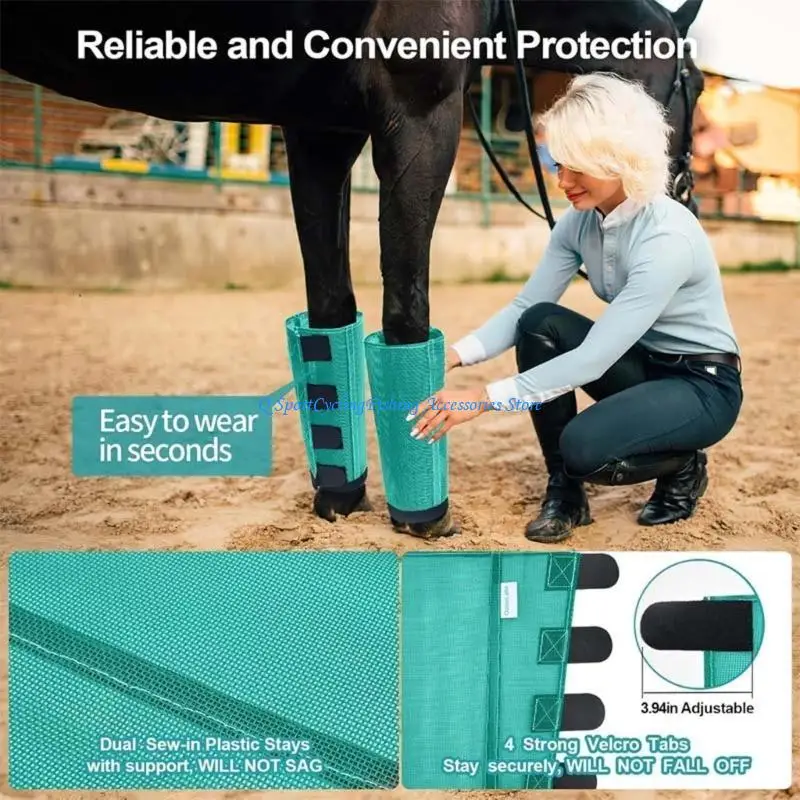 Horse Fly Boot การขี่จักรยานม้าการดูแลม้าระบายอากาศการป้องกันความเสียหายของกีบ