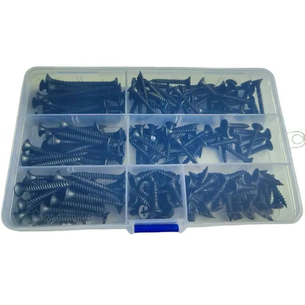 180PCS M3.5 Self-Tapping Screws with Cross-Notch Countersunk Flat Head, Wood-Use Furniture Screws