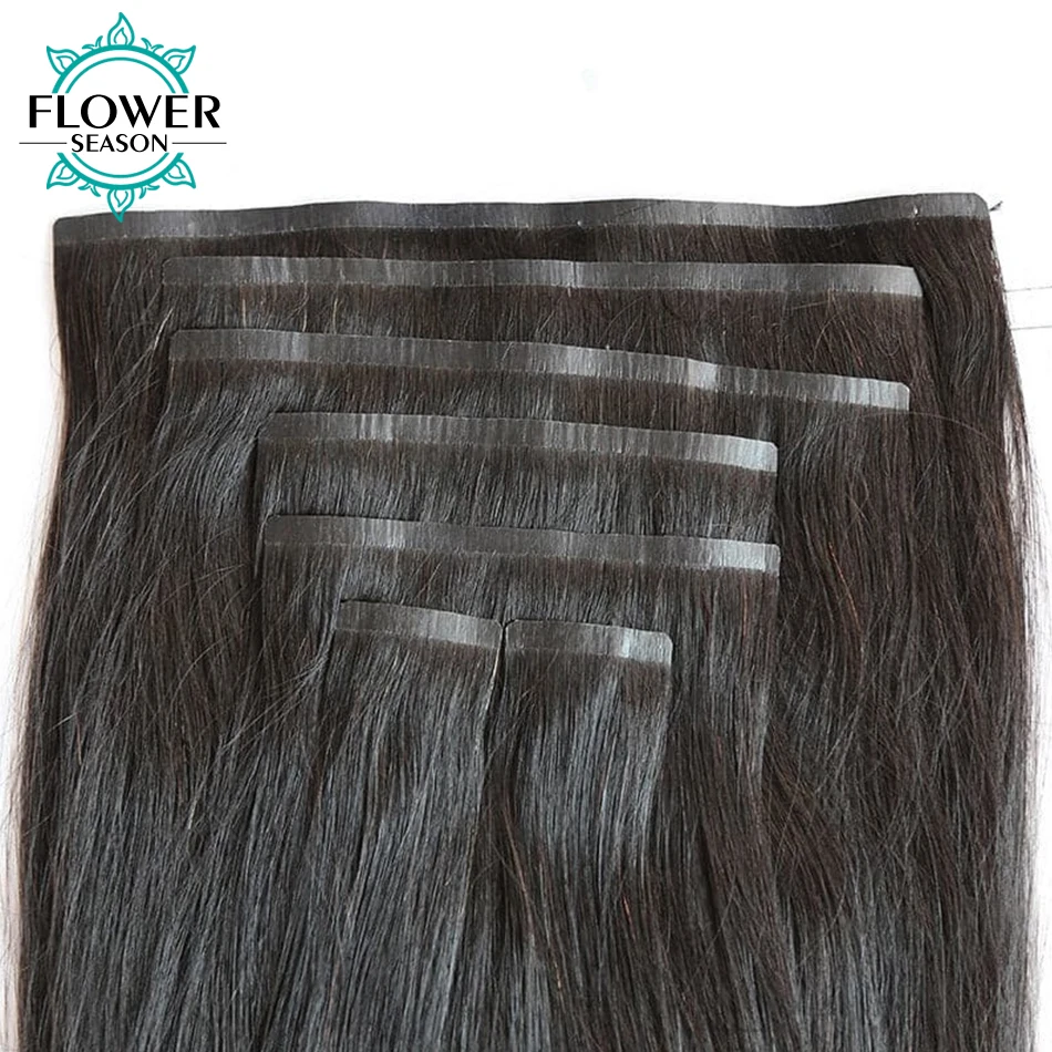 PU Clip ins Extensions Human Hair Straight Seamless Clip In Human Hair Extensions Brazilian Skin Weft Clip-on Hair Pieces 150G