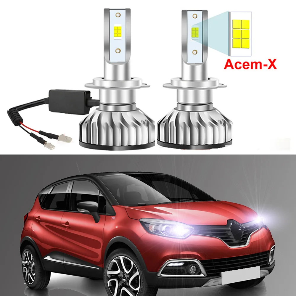 

2Pcs For Renault Captur 2013 2014 2015 2016 2017 2018 2019 Car LED Headlight Bulbs High Low Beam Canbus No Error