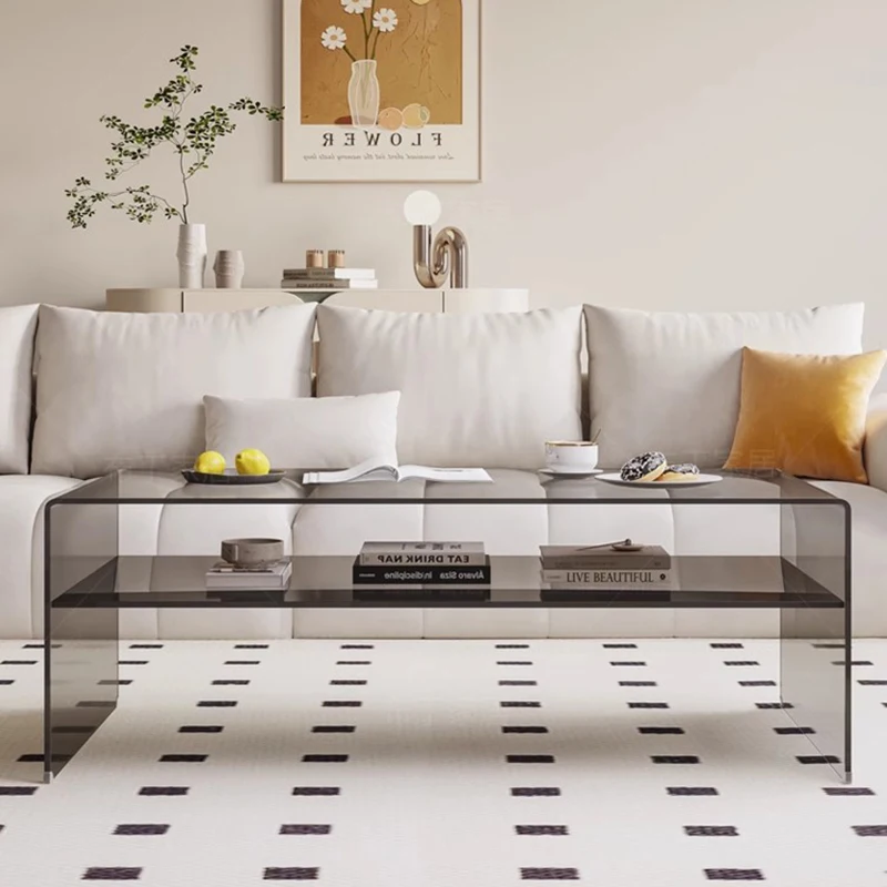 m Aesthetic Transparent Coffee Table Acrylic Storage Industrial Coffee Table Aesthetic Standing Mesas Living Room Furniture m