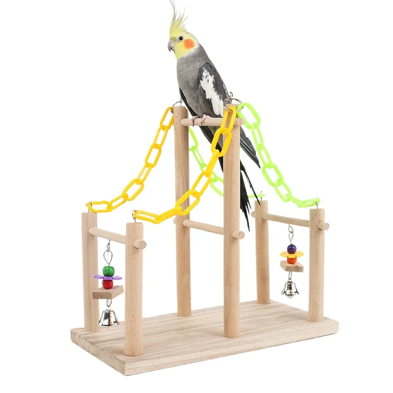 

Natural Solid Wood Bird Toy Fun Climbing Ladder Parrot Climbing Net Thousand Rings Ladder Pet Interactive Movement Toy