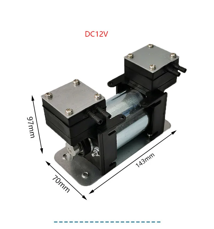 Mini DC 12V/220V High Positive Negative Pressure Vacuum Pump  Beauty Instrument Mute Double Head Diaphragm Pump Micro Air Pump