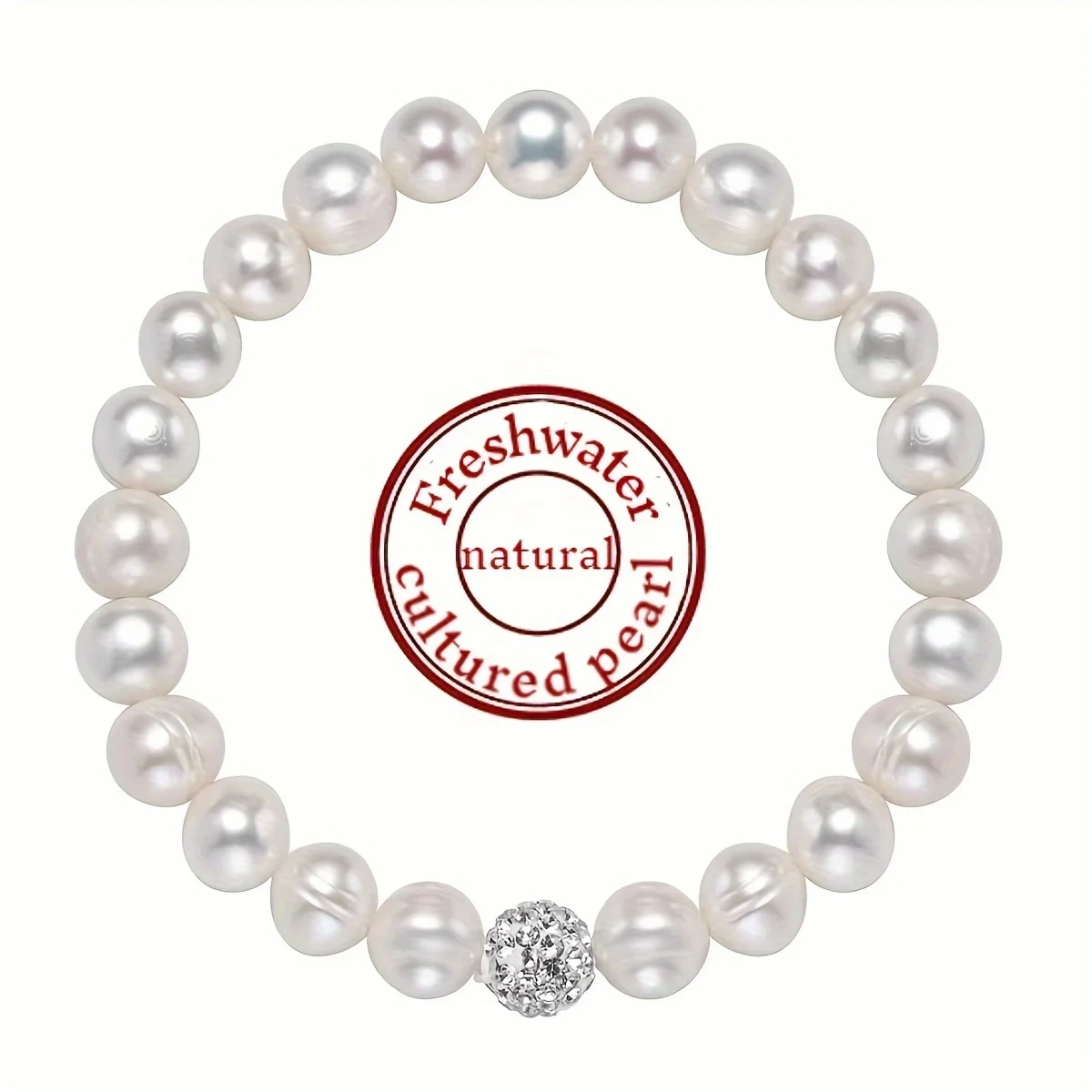 7-8mm Freshwater Pearl Bracelet June Birthstone Simple Delicate Jewelry for Women Wedding Birthday Anniversary Gift